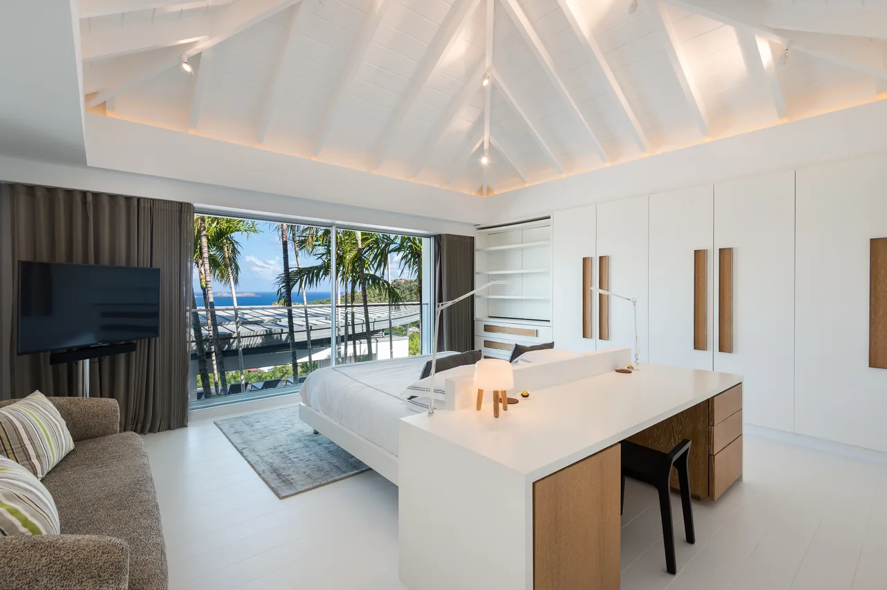 Bedroom 2 — light and deck